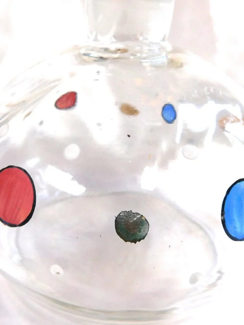 Clear Glass Bottle with Color Dots # 23450